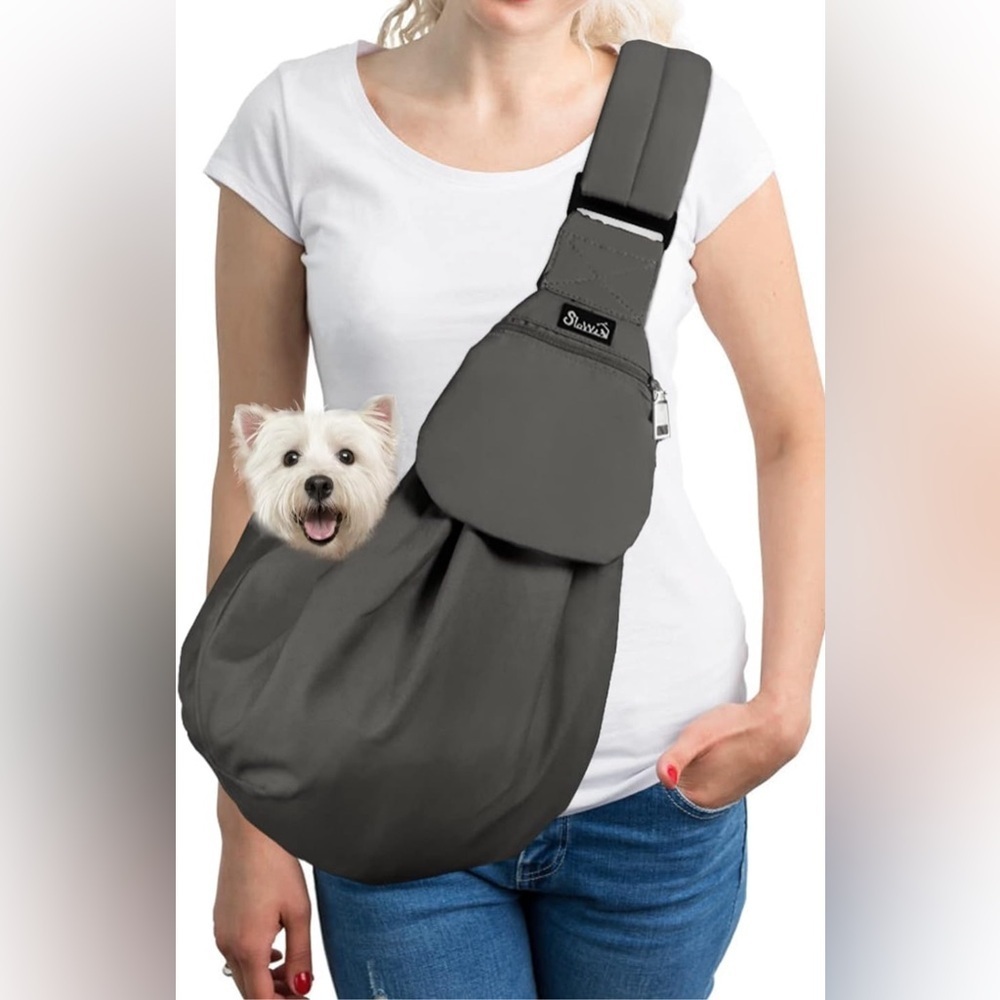 SlowTon Hands-Free Padded & Adjustable Sling Dog & Cat Carrier